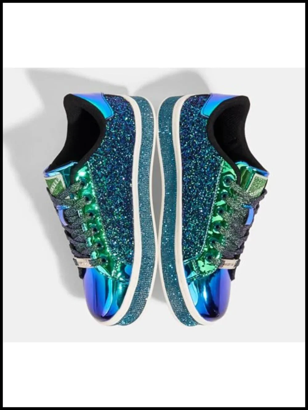 Women's Platform Glitter Sneakers Sparkly Bling Dressy Walking Shoes